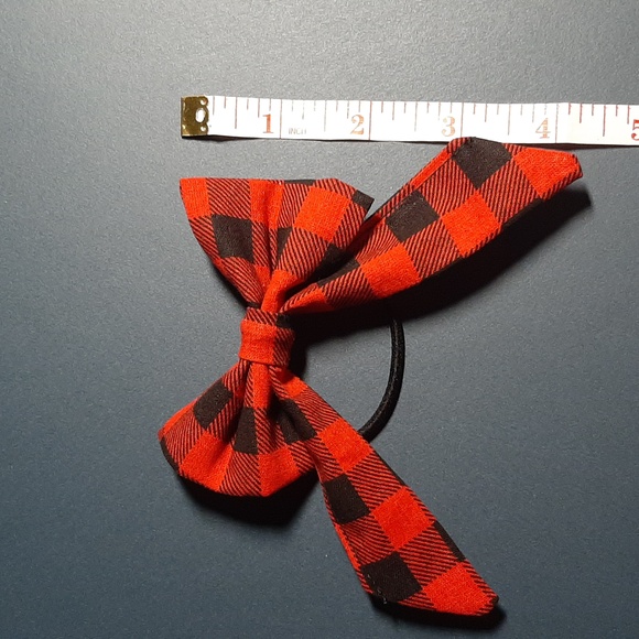 💛 mix-match 10/$20💛Red plaid hair tie bow - Picture 5 of 5